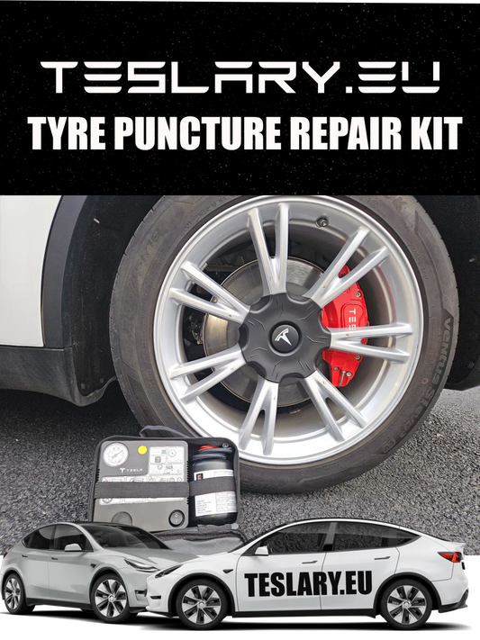 Tesla Model 3 Y S X Puncture Repair Kits with Compressor - Lowest Price from TESLARY.EU - TESLARY