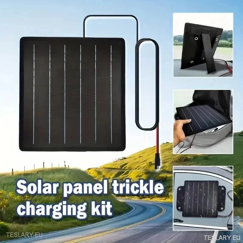 Solar Trickle Charger for Tesla EV 12 Volt Battery