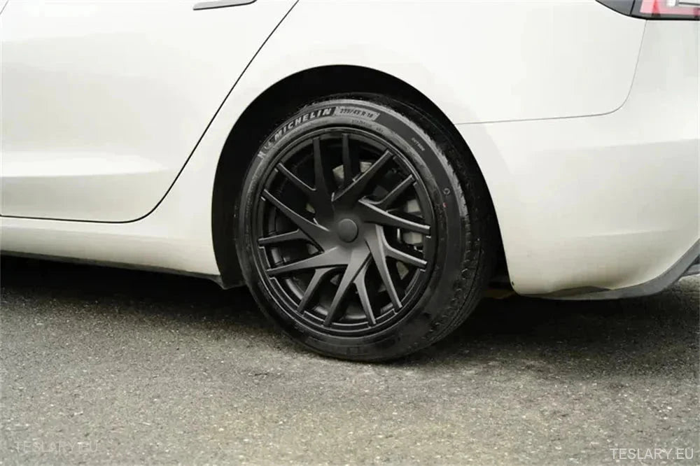 18" Tesla 3 Highland Full Rim Matte Black Wheel Cover - TESLARY Tesla Shop Accessories Europe Nederlands Ireland Deutschland Espana Alicante France Italia