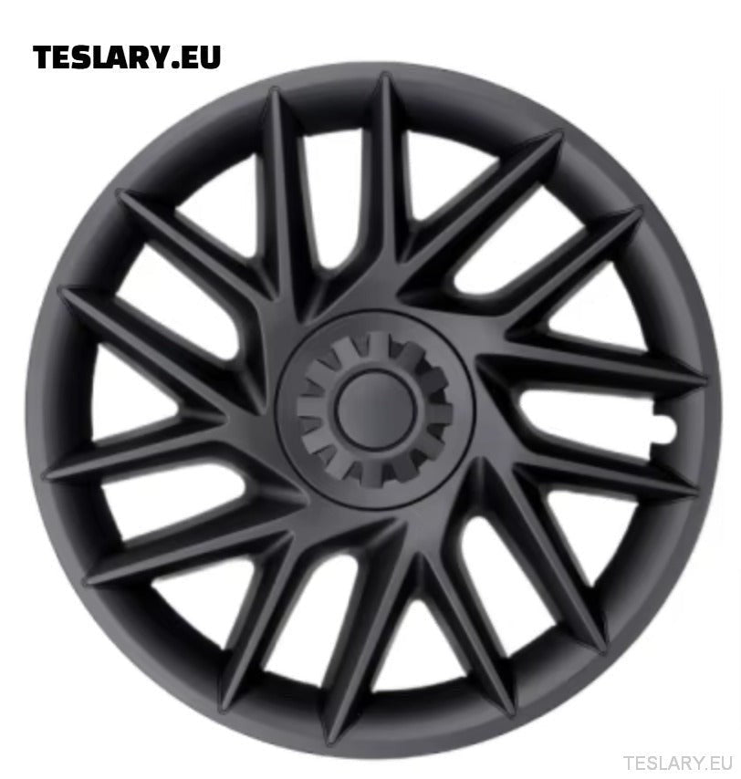 18" Tesla Model 3+ Highland Full Rim Induction Style Matte Black Wheel Covers - TESLARY Tesla Shop Accessories Europe Nederlands Ireland Deutschland Espana Alicante France Italia