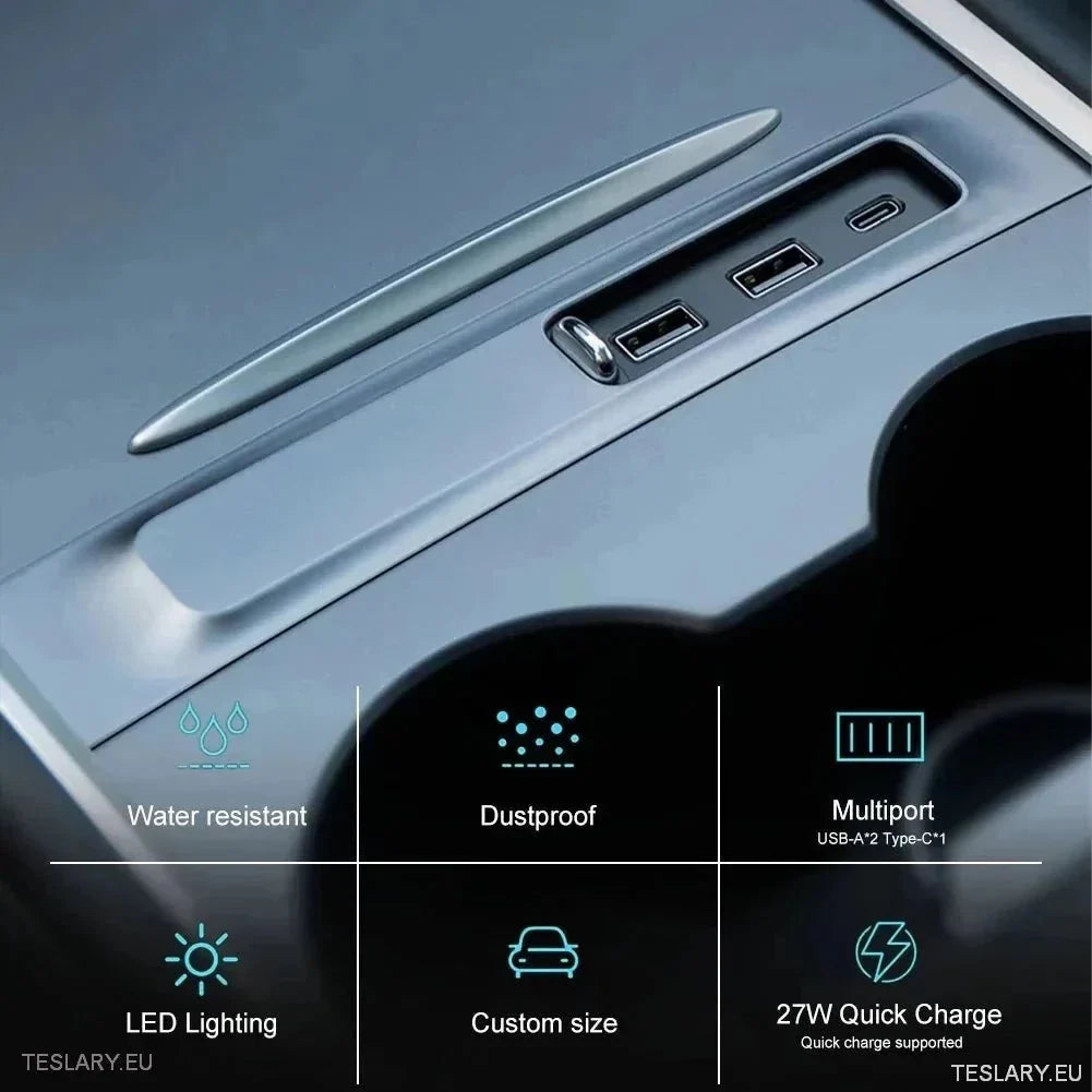 3 in 1 USB Premium Expansion Hub for Tesla 3/Y