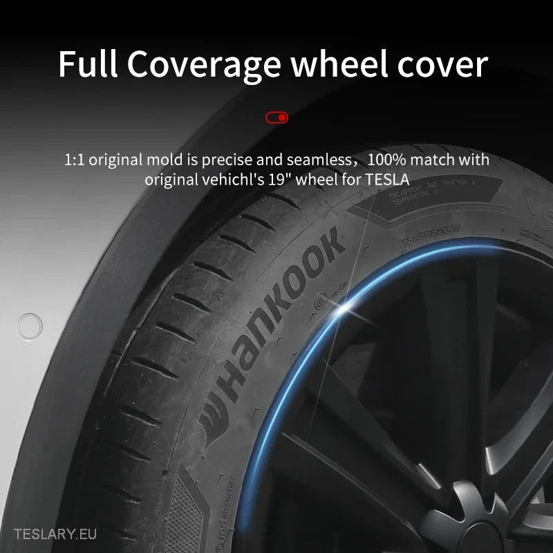 TESLA MODEL Y 19" BLADE STYLE FULL COVER WHEEL HUBS -TESLARY.IE Tesla Shop Europe