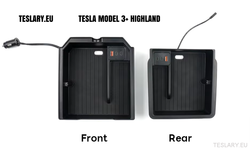 Tesla Model 3+ Highland Centre Storage Trays with USB Ports