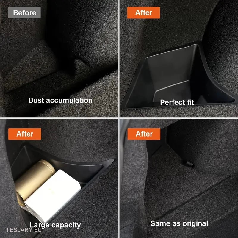 Tesla Model 3 Highland Rear Trunk Organiser Side Pockets with Lids ( 2 )