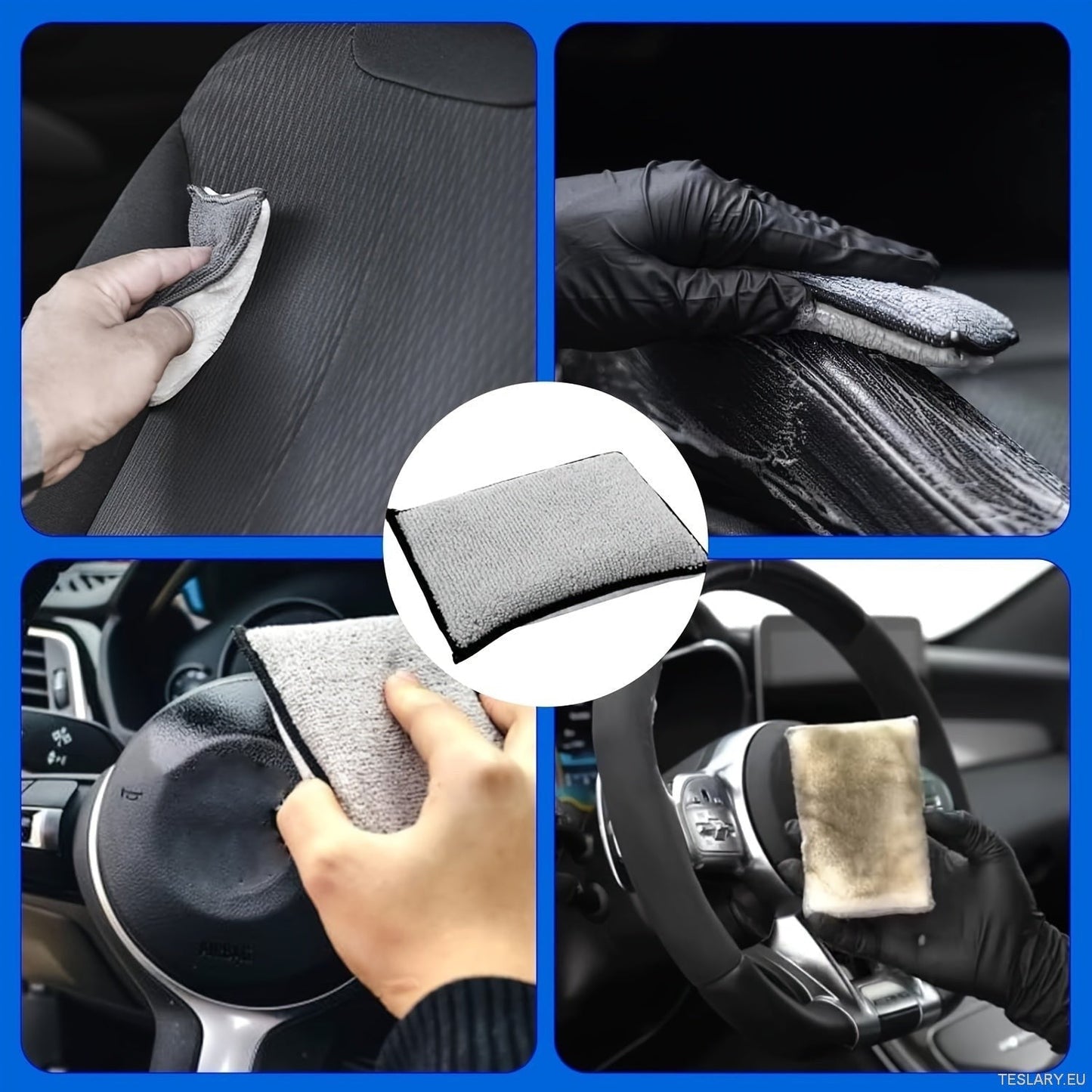 Luxury car upholstery cleaning sponge set, seat and exterior care washing block, cloth set