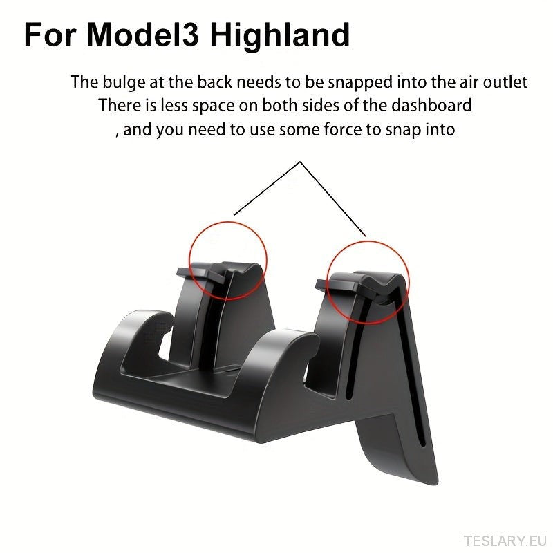 Phone Holder for Tesla Model 3 / Y - Snap-On Dashboard & Air Vent Mount, Adjustable Silicone