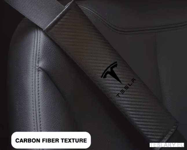 Tesla Seat Belt Shoulder Protector with Logo ( 2 Pieces )