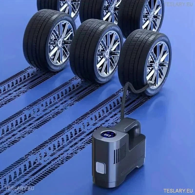 Portable 12 Volt Compressor with Digital Readout - TESLARY Tesla Shop Accessories Europe Nederlands Ireland Deutschland Espana Alicante France Italia