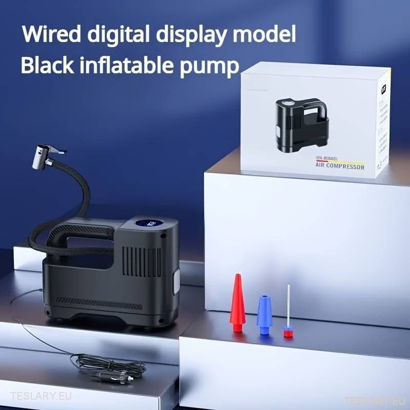 Portable 12 Volt Compressor with Digital Readout - TESLARY Tesla Shop Accessories Europe Nederlands Ireland Deutschland Espana Alicante France Italia