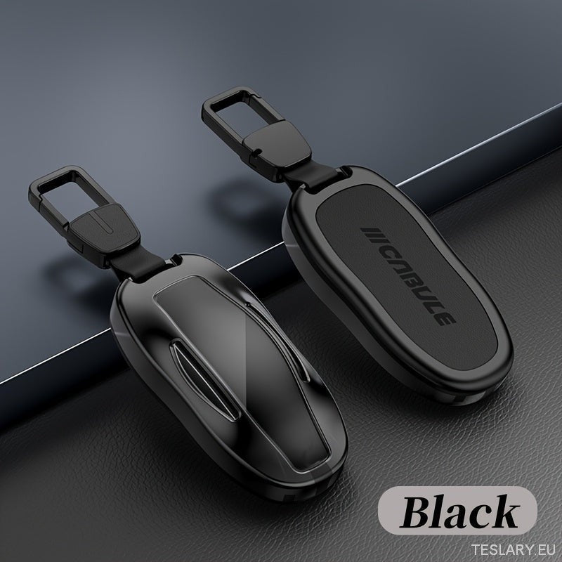Premium Alloy Tesla Key Case Protection Black