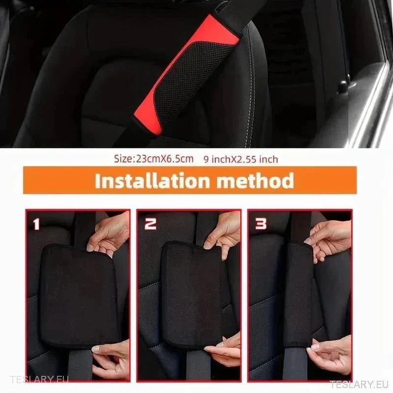Seat Belt Shoulder Protector ( 2 Pieces ) suitable for Tesla Model 3, Y , S & X - TESLARY Tesla Shop Accessories Europe Nederlands Ireland Deutschland Espana Alicante France Italia