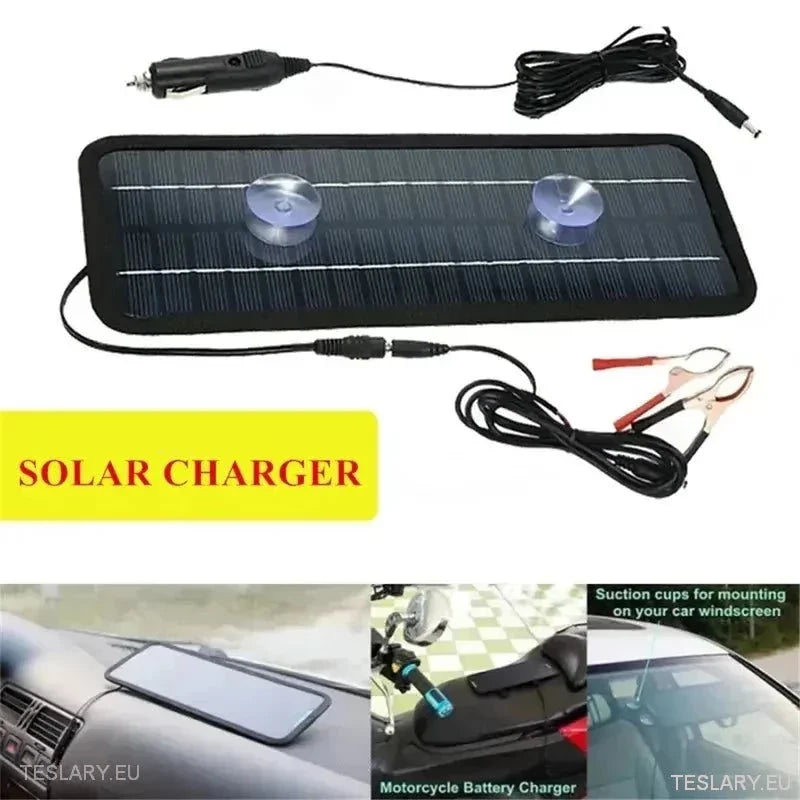 Solar Trickle Charger for Tesla EV 12 Volt Battery