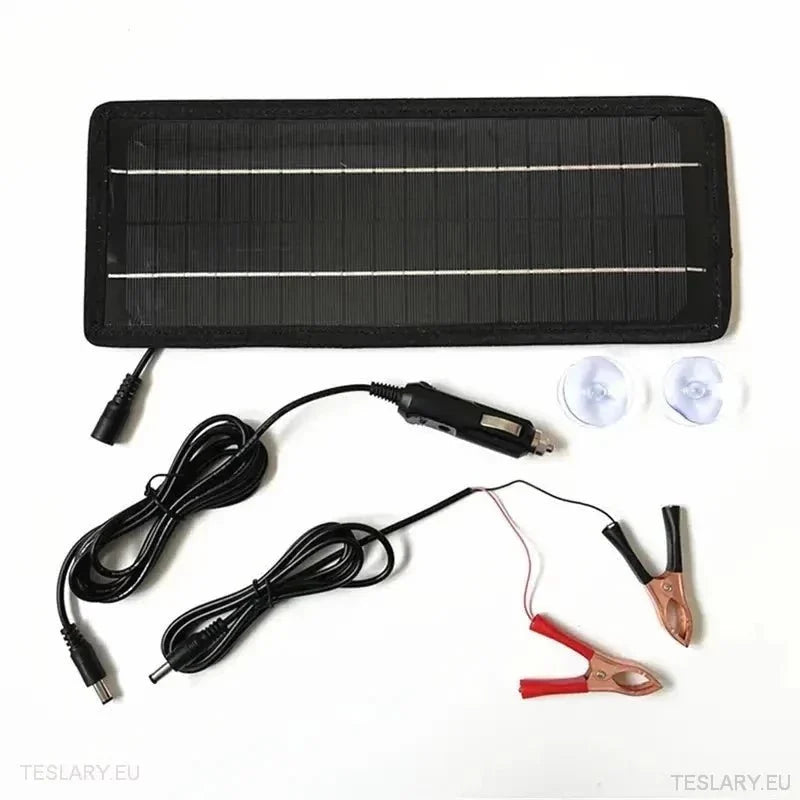 Solar Trickle Charger for Tesla EV 12 Volt Battery
