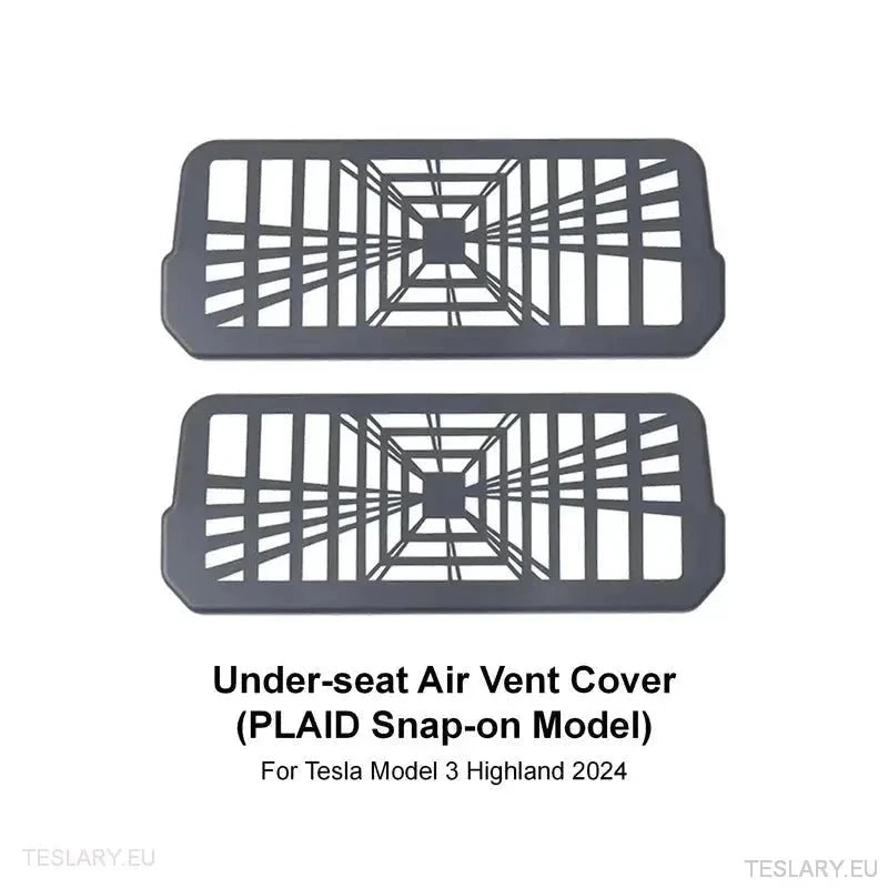 Tesla 3 Highland Under Seat Air Outlet Cover Plaid Style ( 2 Pieces )