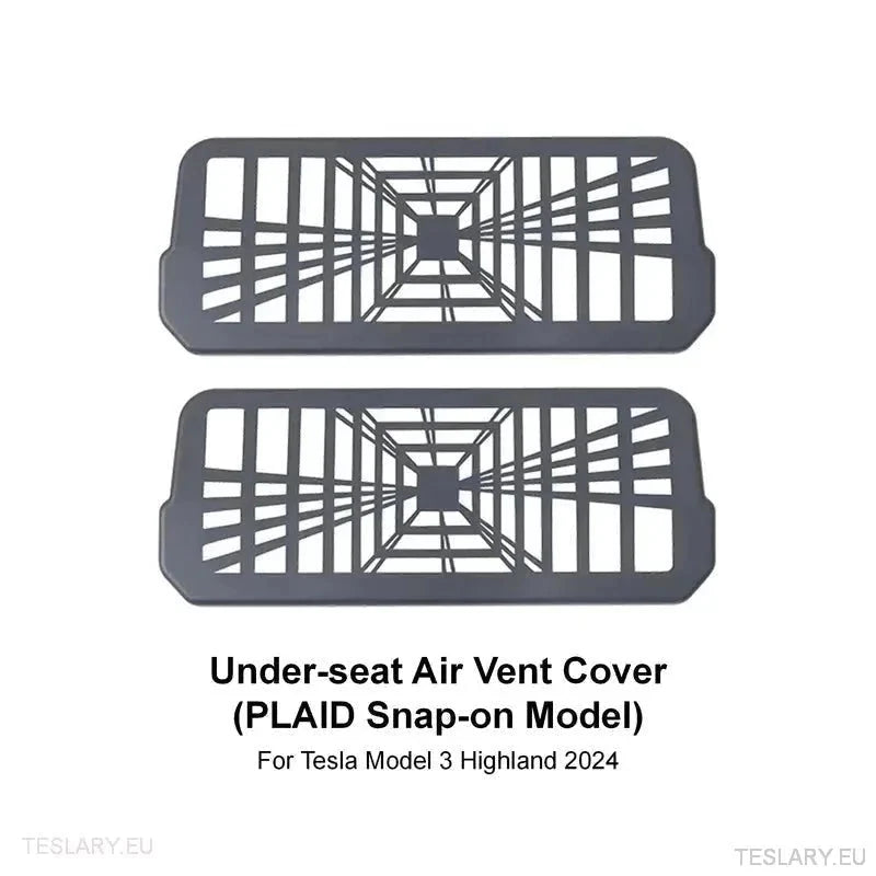 Tesla 3 Highland Under Seat Air Outlet Cover Plaid Style ( 2 Pieces ) - TESLARY Tesla Shop Accessories Europe Nederlands Ireland Deutschland Espana Alicante France Italia