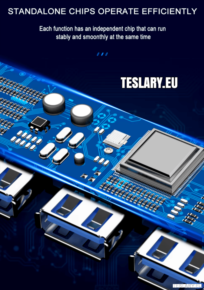Tesla 3 Y S X USB Docking Station / HUB LHD or RHD Logo