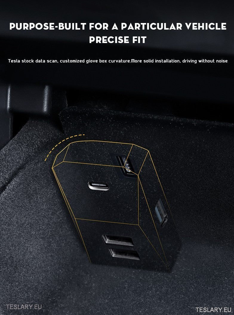 Tesla 3/Y Glove Box Docking Station ( LEFT HAND DRIVE ONLY ) - TESLARY Tesla Shop Accessories Europe Nederlands Ireland Deutschland Espana Alicante France Italia