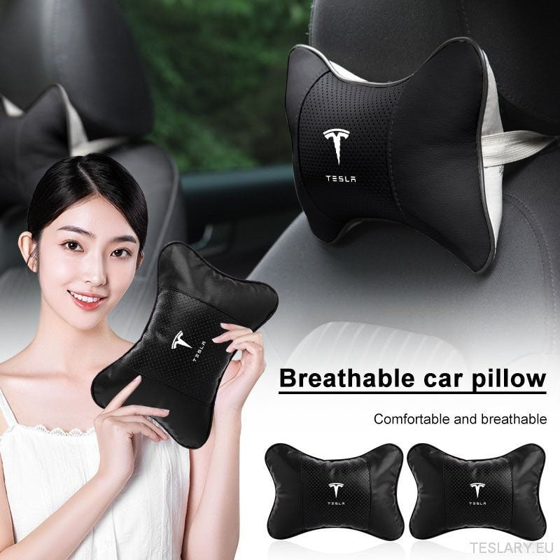 Tesla Car Seat Headrest Pillow - Premium Neck Support Cushion