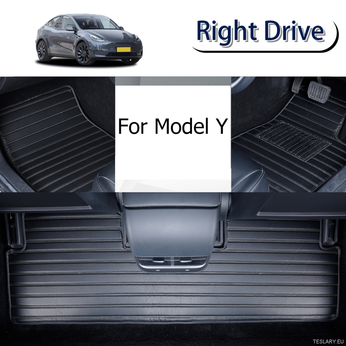 Tesla for Model Y 2019 - 2025 Luxurious PVC Full Surround Car Floor Mats - TESLARY Tesla Shop Accessories Europe Nederlands Ireland Deutschland Espana Alicante France Italia