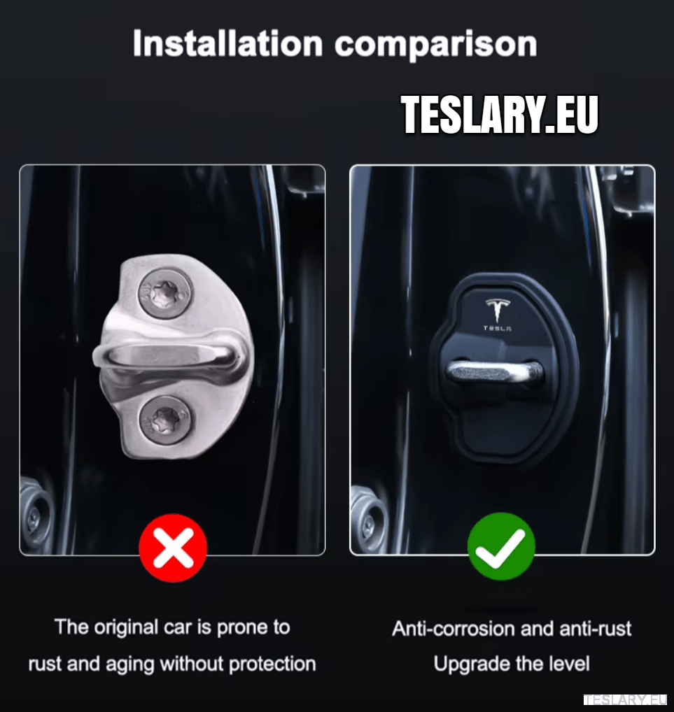 Tesla Model 3 / 3+ Highland & Y Silicone Door Lock Protector with Logo - TESLARY Tesla Shop Accessories Europe Nederlands Ireland Deutschland Espana Alicante France Italia