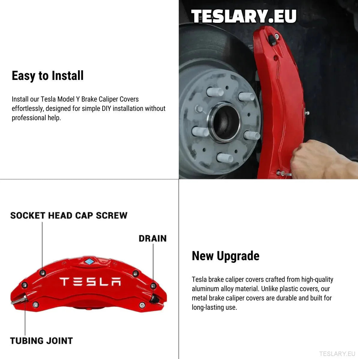 Tesla Model 3 / 3+ / Y Aluminium Brake Caliper Covers ( Set of 4 Pieces ) - TESLARY Tesla Shop Accessories Europe Nederlands Ireland Deutschland Espana Alicante France Italia