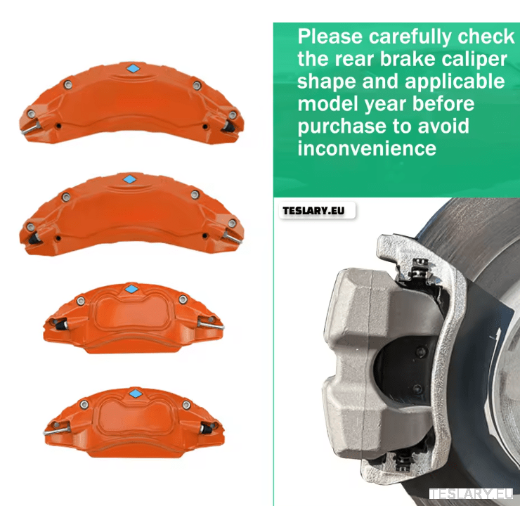 Tesla Model 3 / 3+ / Y Aluminium Brake Caliper Covers ( Set of 4 Pieces ) - TESLARY Tesla Shop Accessories Europe Nederlands Ireland Deutschland Espana Alicante France Italia