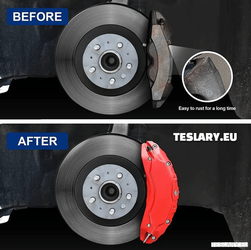 Tesla Model 3 / 3+ / Y Aluminium Brake Caliper Covers ( Set of 4 Pieces ) - TESLARY Tesla Shop Accessories Europe Nederlands Ireland Deutschland Espana Alicante France Italia