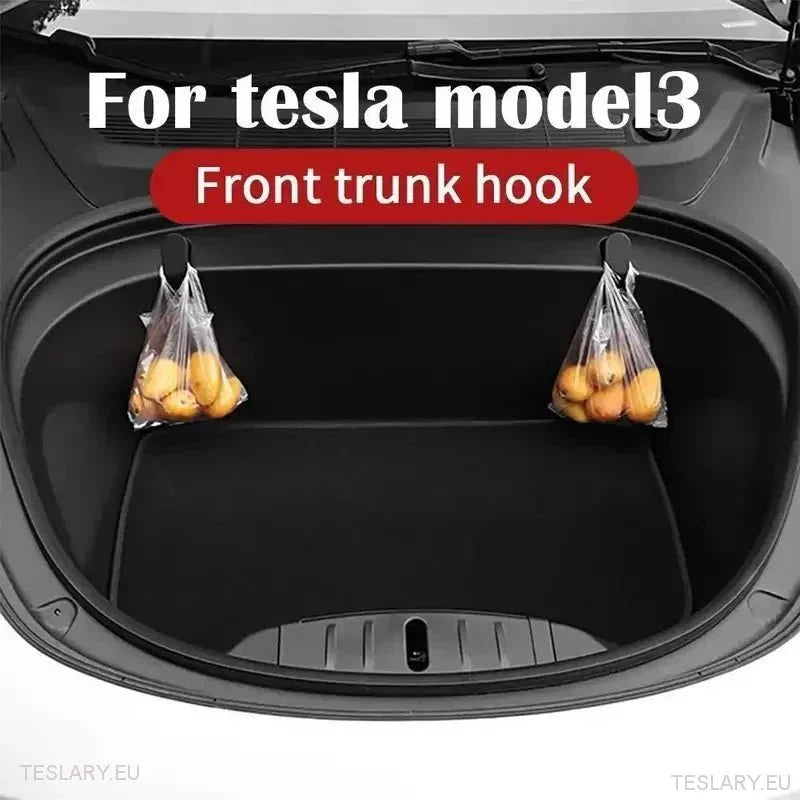 Tesla Model 3 Frunk Hooks - TESLARY Tesla Shop Accessories Europe Nederlands Ireland Deutschland Espana Alicante France Italia