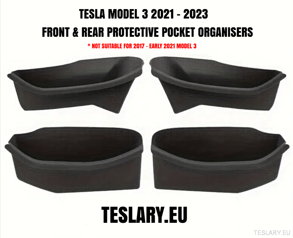 Tesla Model 3+ Highland , Model 3 & Model Y TPE Door Pocket Protectors - TESLARY Tesla Shop Accessories Europe Nederlands Ireland Deutschland Espana Alicante France Italia