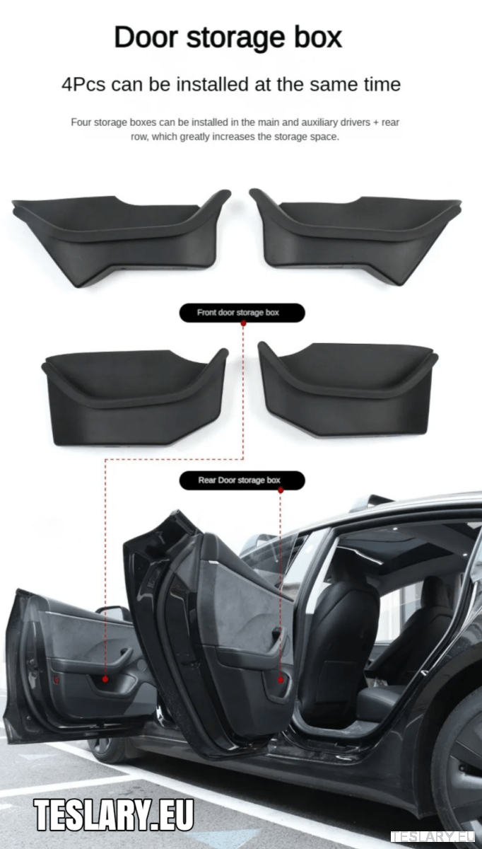 Tesla Model 3+ Highland , Model 3 & Model Y TPE Door Pocket Protectors - TESLARY Tesla Shop Accessories Europe Nederlands Ireland Deutschland Espana Alicante France Italia