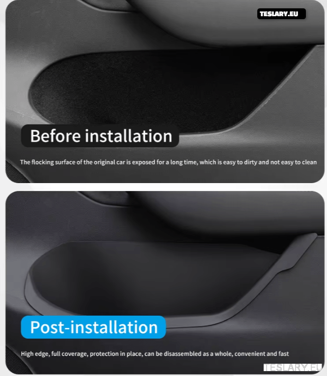 Tesla Model 3+ Highland , Model 3 & Model Y TPE Door Pocket Protectors - TESLARY Tesla Shop Accessories Europe Nederlands Ireland Deutschland Espana Alicante France Italia