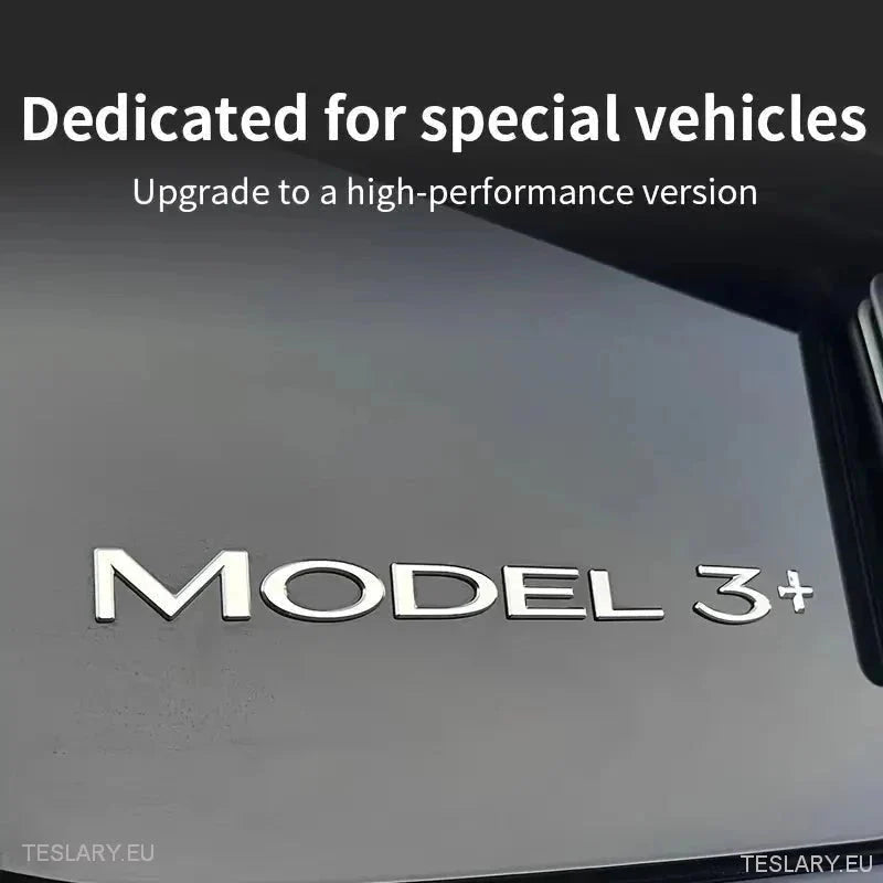 Tesla Model 3+ Long Range " + " logo SIlver - Tesla Shop Europe - TESLARY.IE Ireland - France boutique- Deutschland Geschäft- España comercio - Nederland winkel- TESLARY.IE