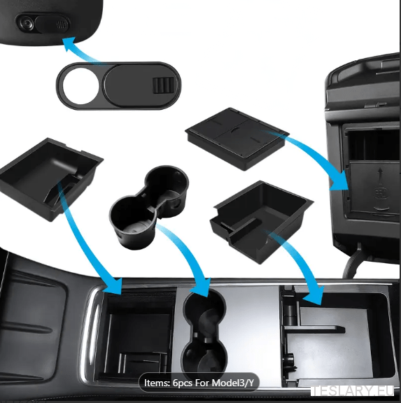Tesla Model 3 / Y Accessories 6 Piece Organiser Package 6 - 1 KIT - TESLARY Tesla Shop Accessories Europe Nederlands Ireland Deutschland Espana Alicante France Italia
