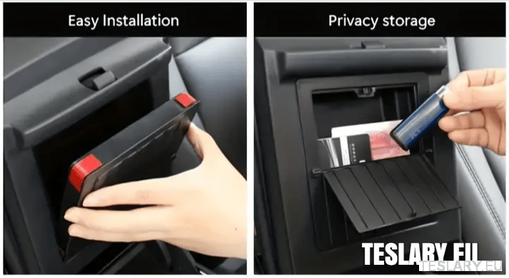 Tesla Model 3 / Y Armrest Hidden Storage - TESLARY Tesla Shop Accessories Europe Nederlands Ireland Deutschland Espana Alicante France Italia
