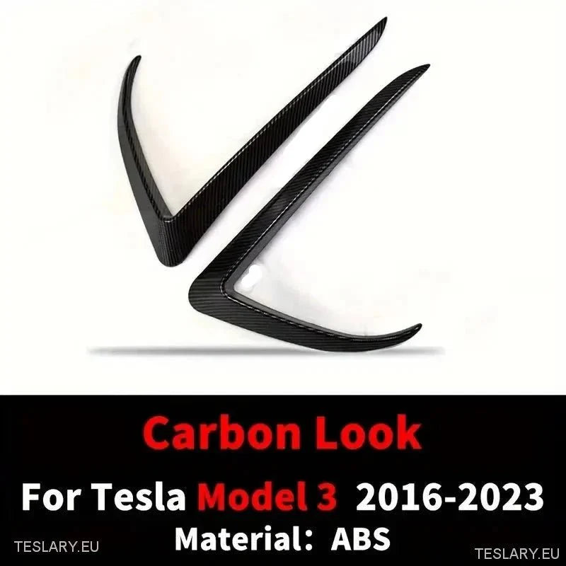 Tesla Model 3 / Y Fog Lights Wind Splitter In Carbon and Black - TESLARY Tesla Shop Accessories Europe Nederlands Ireland Deutschland Espana Alicante France Italia