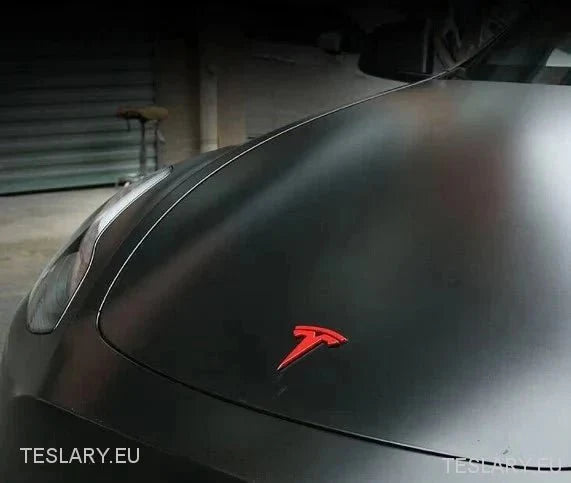 Tesla Model 3 / Y Front Logo Black , Carbon , Chrome , Red - TESLARY Tesla Shop Accessories Europe Nederlands Ireland Deutschland Espana Alicante France Italia