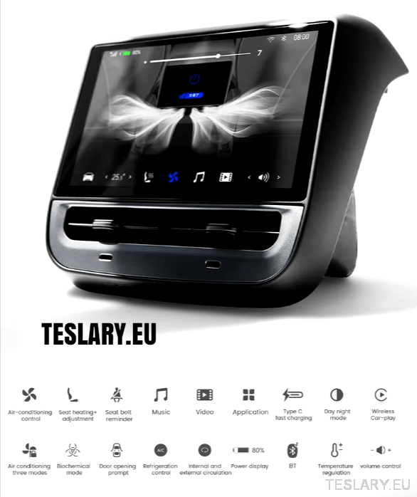 Tesla Model 3 / Y Rear 7.0" Entertainment Screen - TESLARY Tesla Shop Accessories Europe Nederlands Ireland Deutschland Espana Alicante France Italia