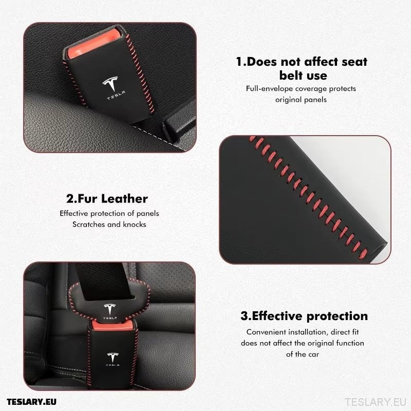 Tesla Model 3 Y S X Car Seat Belt Buckle Anti - scratch Protector with Tesla Logo - TESLARY Tesla Shop Accessories Europe Nederlands Ireland Deutschland Espana Alicante France Italia