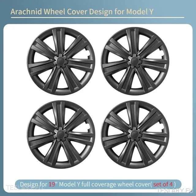 TESLA MODEL Y 19" BLADE STYLE FULL COVER WHEEL HUBS -TESLARY.IE Tesla Shop Europe