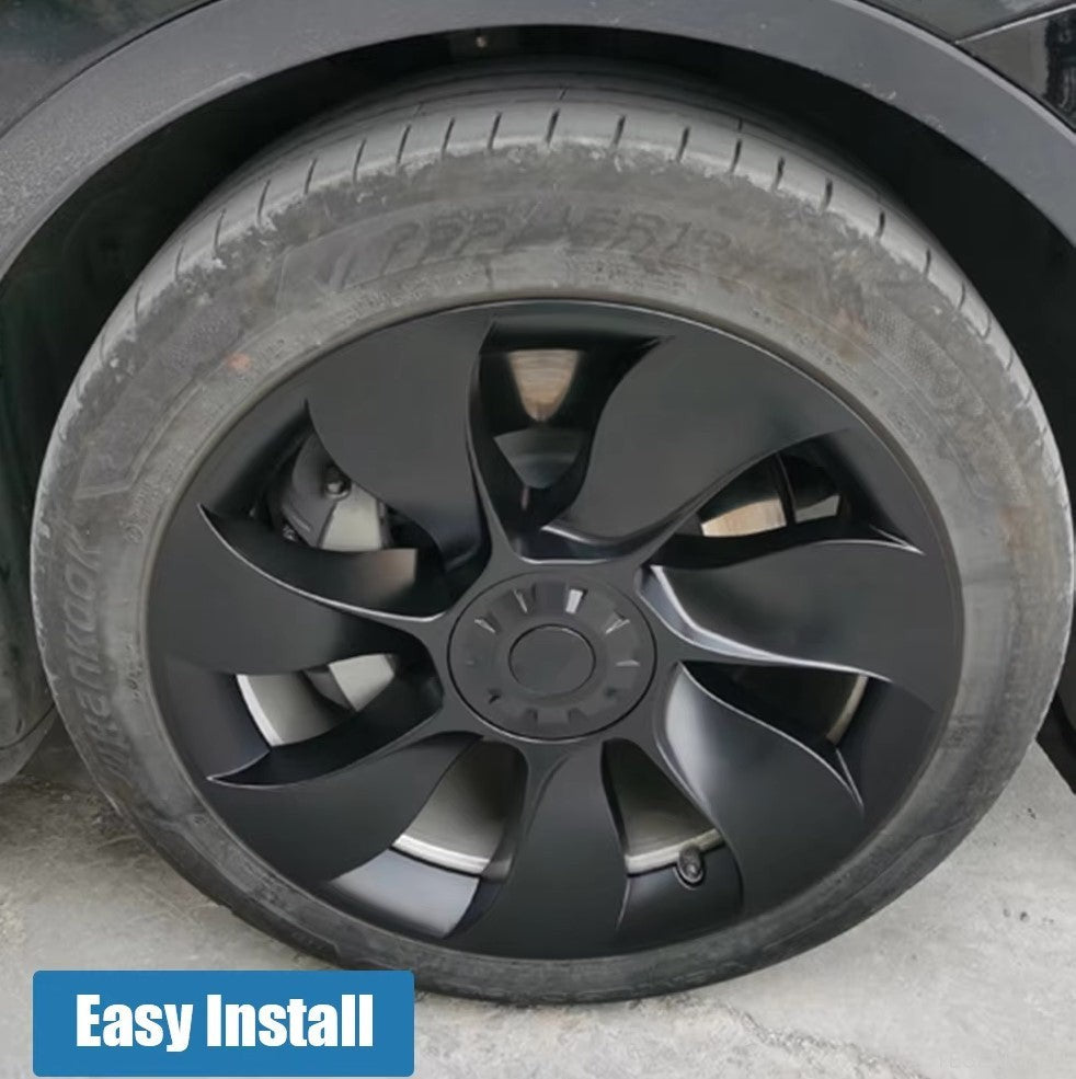 Tesla Model Y 19" Fulll Coverage Ubertine Wheel Covers - Gun Metal Grey - TESLARY Tesla Shop Accessories Europe Nederlands Ireland Deutschland Espana Alicante France Italia