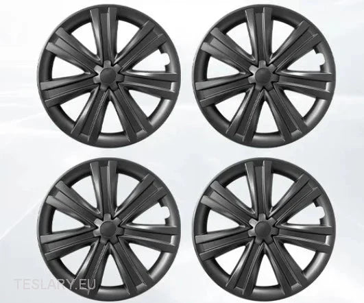 TESLA MODEL Y 19" PETAL STYLE WHEEL HUBS -TESLARY.IE Tesla Shop Europe