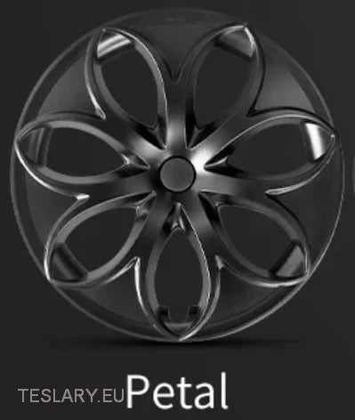 TESLA MODEL Y 19" PETAL STYLE WHEEL HUBS -TESLARY.IE Tesla Shop Europe