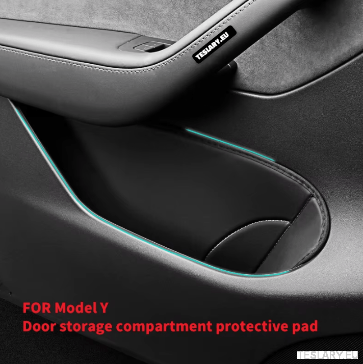 Tesla Model Y door storage inserts protective pad PU leather door slot pad storage pocket - TESLARY Tesla Shop Accessories Europe Nederlands Ireland Deutschland Espana Alicante France Italia