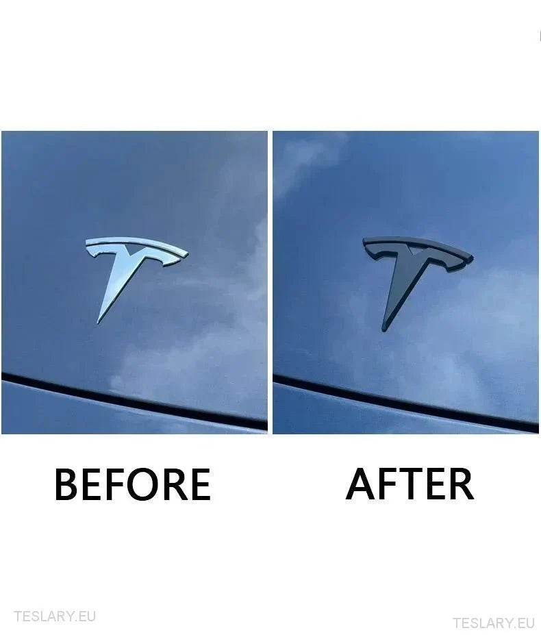 Tesla Model Y Front , Rear & Steering Wheel Logos Kit - TESLARY Tesla Shop Accessories Europe Nederlands Ireland Deutschland Espana Alicante France Italia