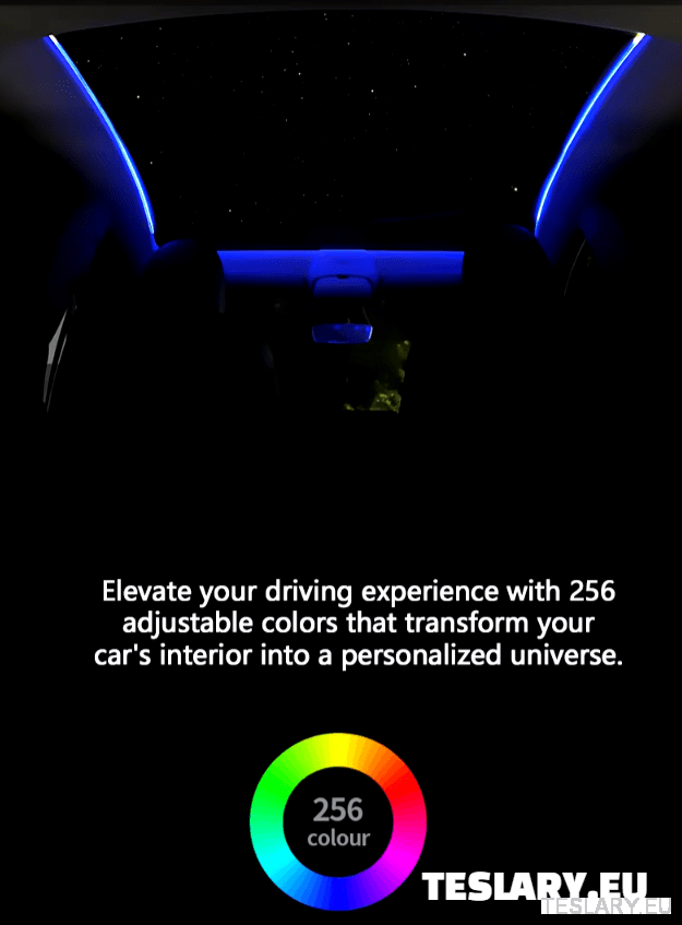 Tesla Model Y Led Ambient Roof Lighting - TESLARY Tesla Shop Accessories Europe Nederlands Ireland Deutschland Espana Alicante France Italia