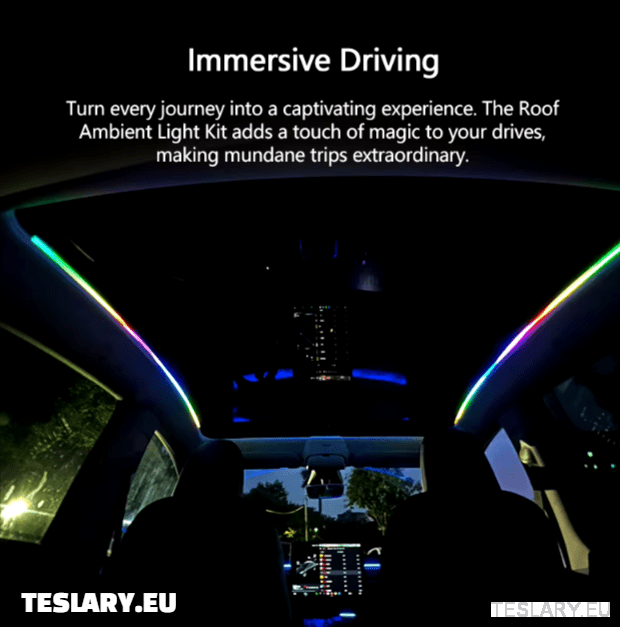 Tesla Model Y Led Ambient Roof Lighting - TESLARY Tesla Shop Accessories Europe Nederlands Ireland Deutschland Espana Alicante France Italia