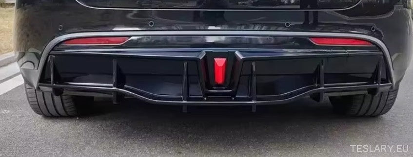 TESLA MODEL Y REAR BUMPER DIFFUSER ABS CUSTOM FIT - TESLARY Tesla Shop Accessories Europe Nederlands Ireland Deutschland Espana Alicante France Italia