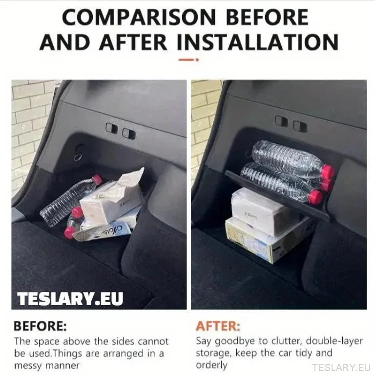Tesla Model Y Trunk Organiser Side Shelf Storage - TESLARY Tesla Shop Accessories Europe Nederlands Ireland Deutschland Espana Alicante France Italia