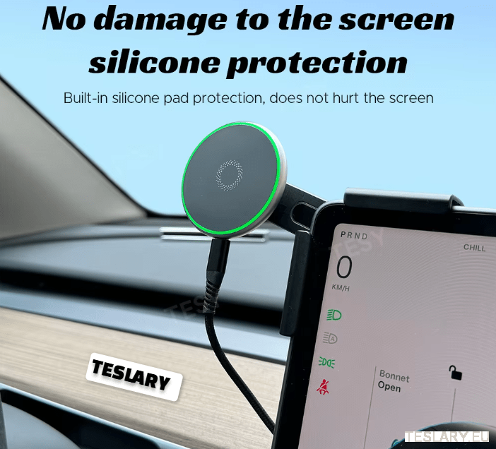 Tesla Screen Mount Phone Holder 15W Magnetic Magsafe Wireless Charger Tesla Model 3 / Model 3+ Highland / Model Y / Model Y+ Juniper - TESLARY Tesla Shop Accessories Europe Nederlands Ireland Deutschland Espana Alicante France Italia