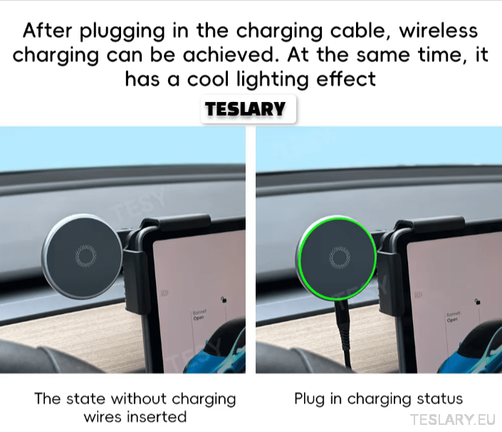 Tesla Screen Mount Phone Holder 15W Magnetic Magsafe Wireless Charger Tesla Model 3 / Model 3+ Highland / Model Y / Model Y+ Juniper - TESLARY Tesla Shop Accessories Europe Nederlands Ireland Deutschland Espana Alicante France Italia
